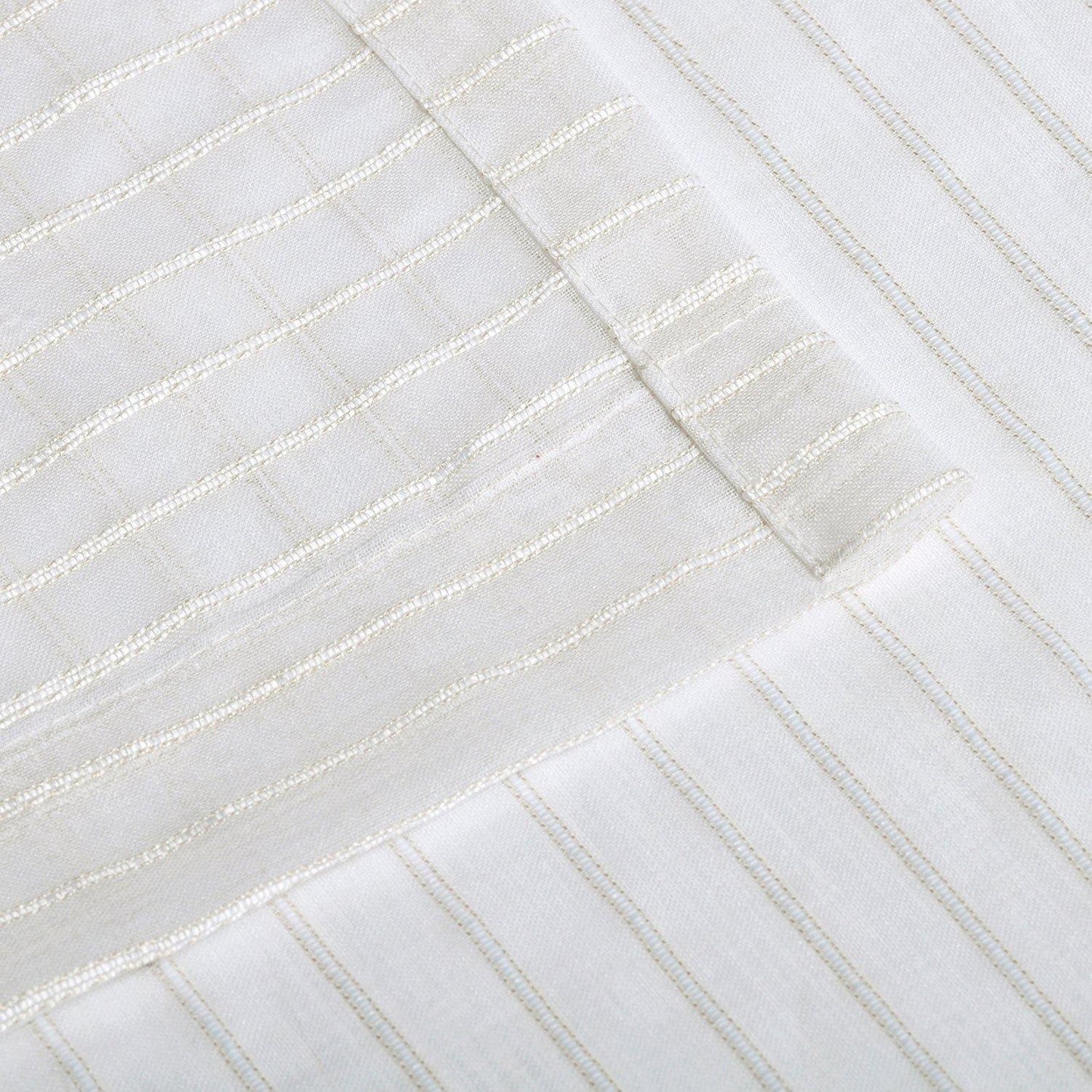 Jackson Stripe Soft Diffused Light Airy Lightweight Sheer Curtain Set FredCo