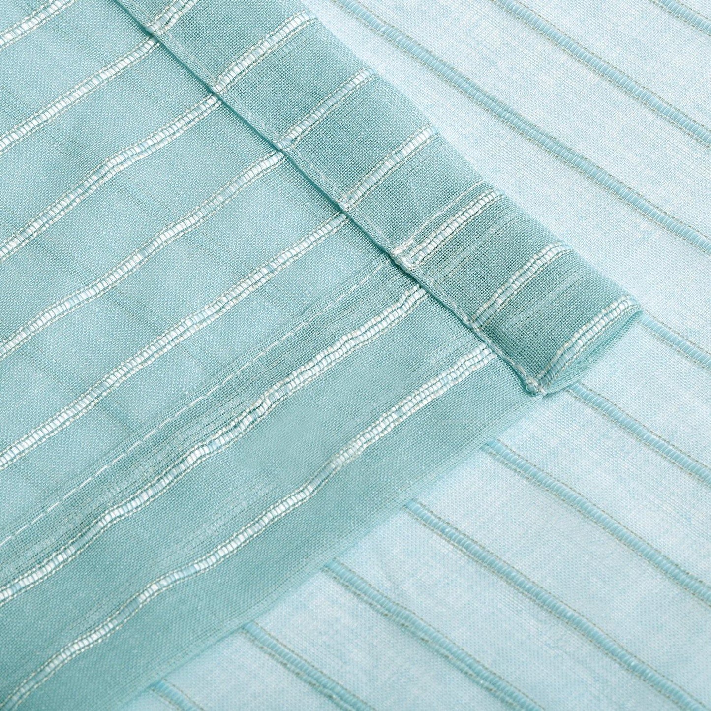 Jackson Stripe Soft Diffused Light Airy Lightweight Sheer Curtain Set FredCo