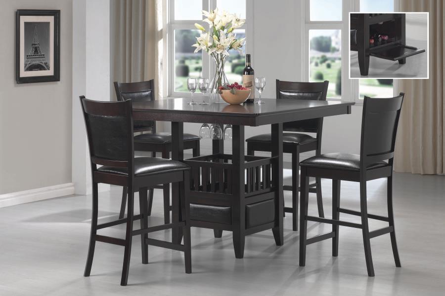 Jaden 5-piece Dining Room Set Espresso and Black 100958-S5 Coaster FredCo
