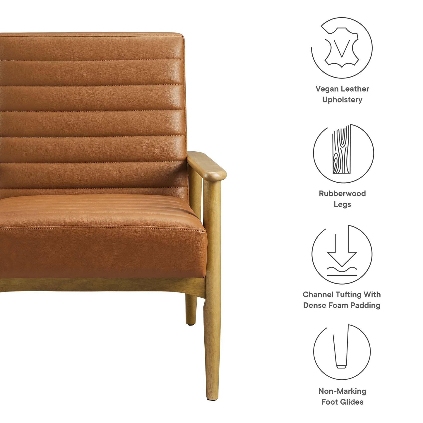 Jensen Vegan Leather Accent Chair by Modway FredCo