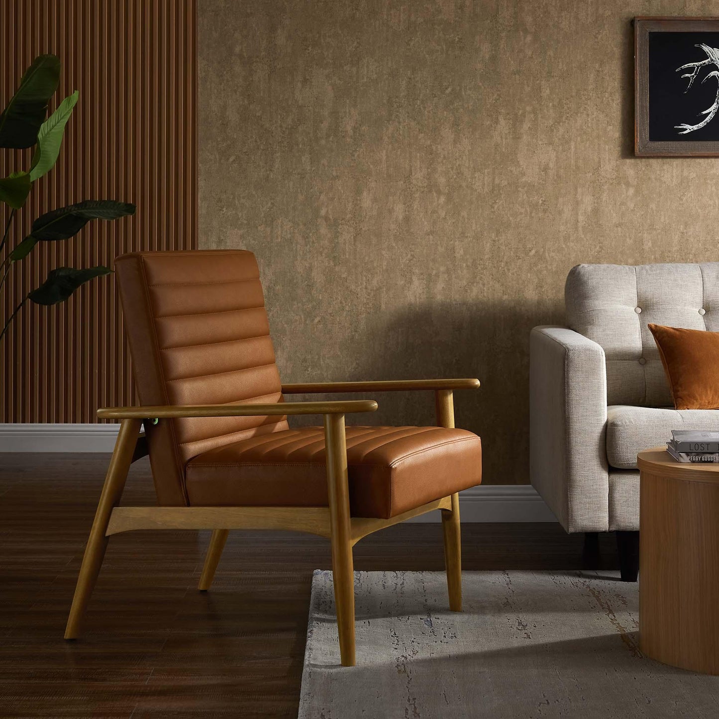 Jensen Vegan Leather Accent Chair by Modway FredCo