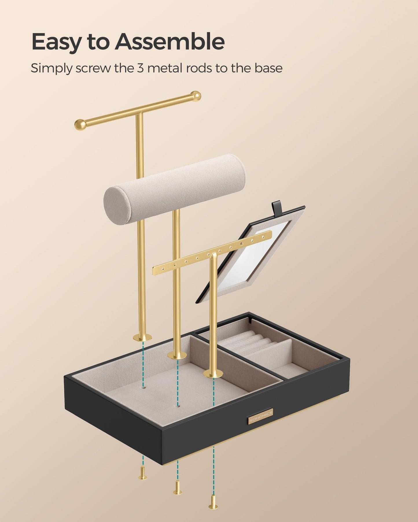 Jewelry Holder with Mirror FredCo