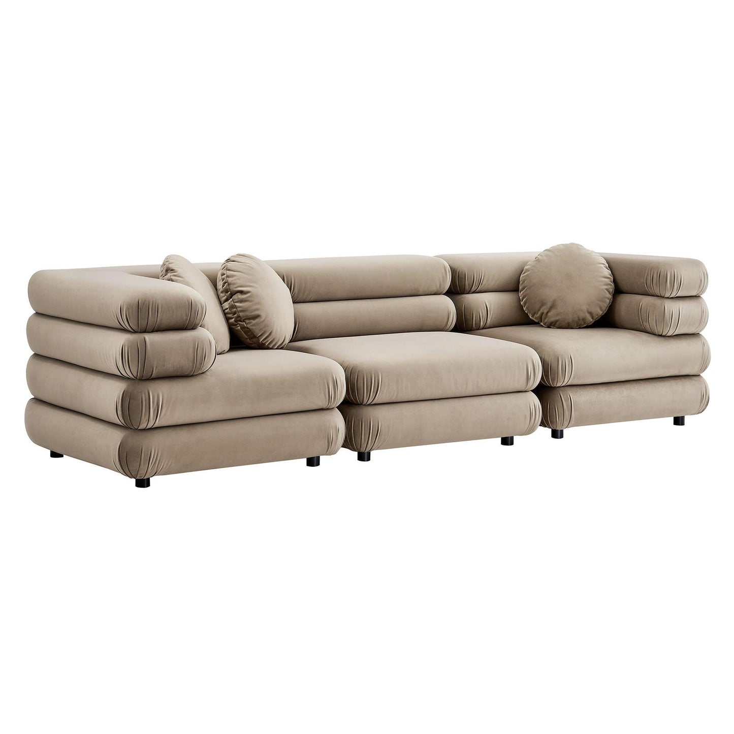 Jubilee 3-Piece Modular Performance Velvet Sectional Sofa by Modway FredCo