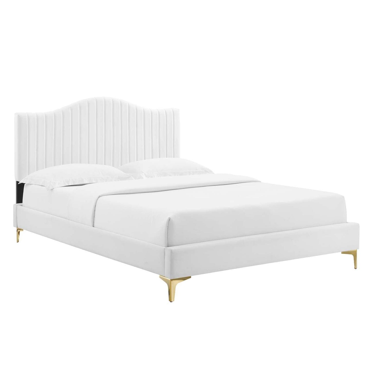 Juniper Channel Tufted Performance Velvet Queen Platform Bed, MOD-6739 FredCo