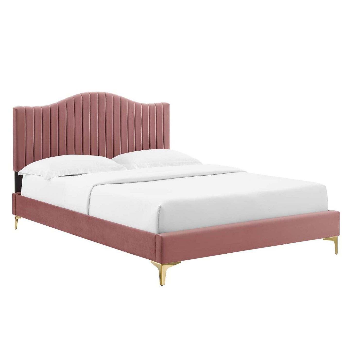 Juniper Channel Tufted Performance Velvet Twin Platform Bed, MOD-6742 FredCo