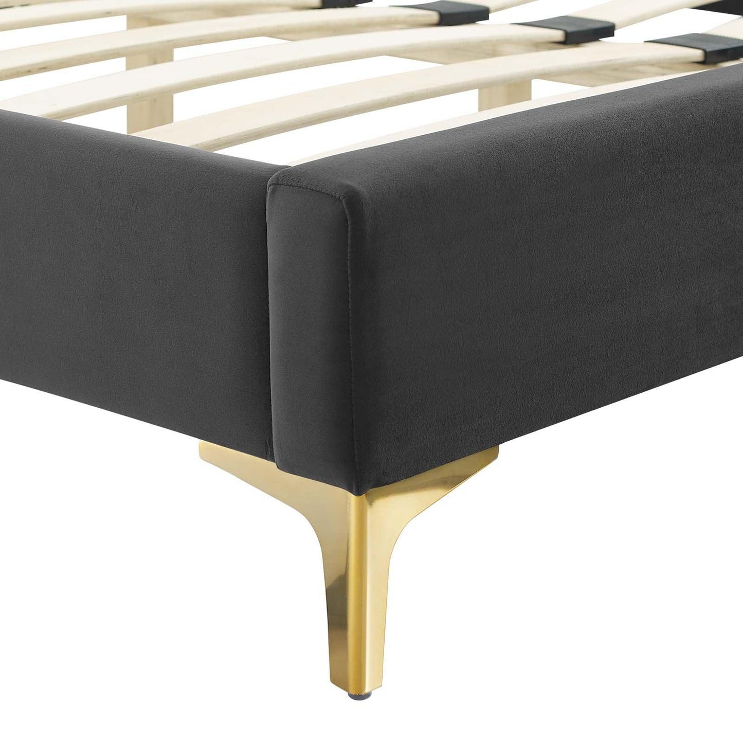 Juniper Channel Tufted Performance Velvet Twin Platform Bed, MOD-6742 FredCo