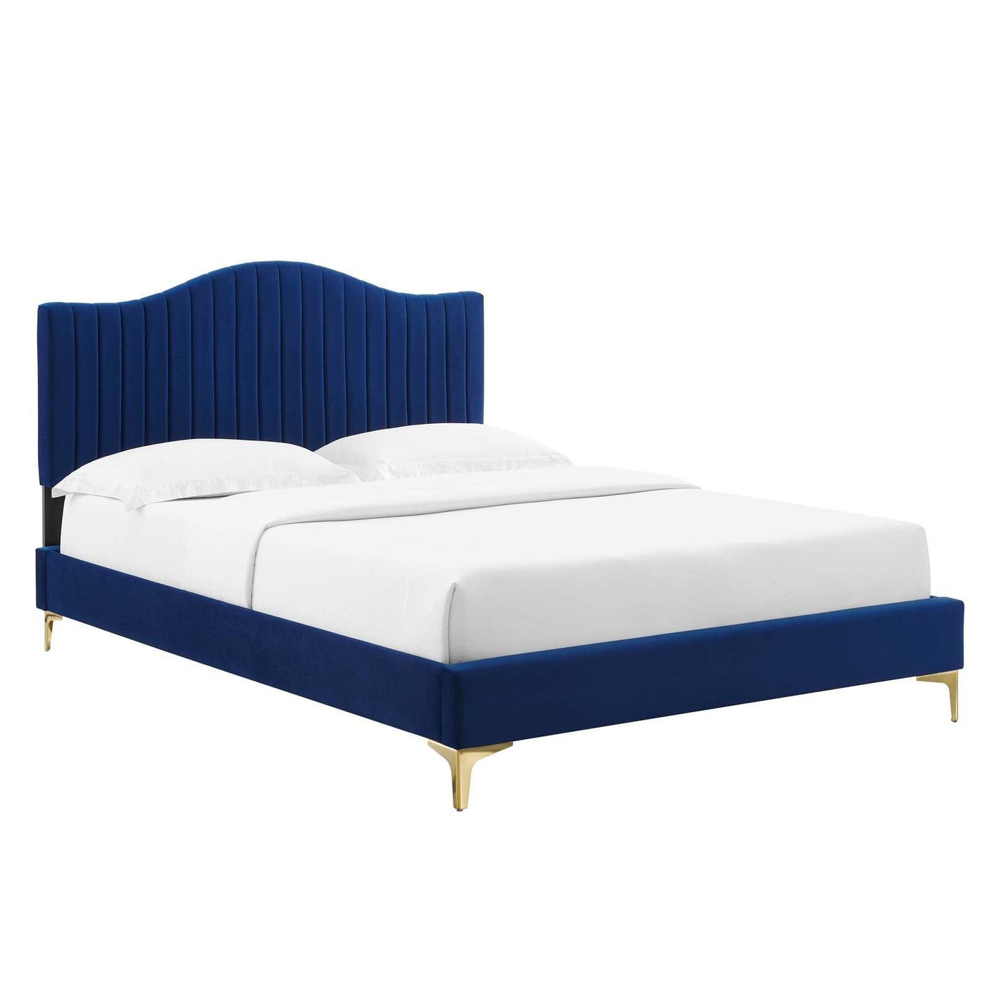 Juniper Channel Tufted Performance Velvet Twin Platform Bed, MOD-6742 FredCo