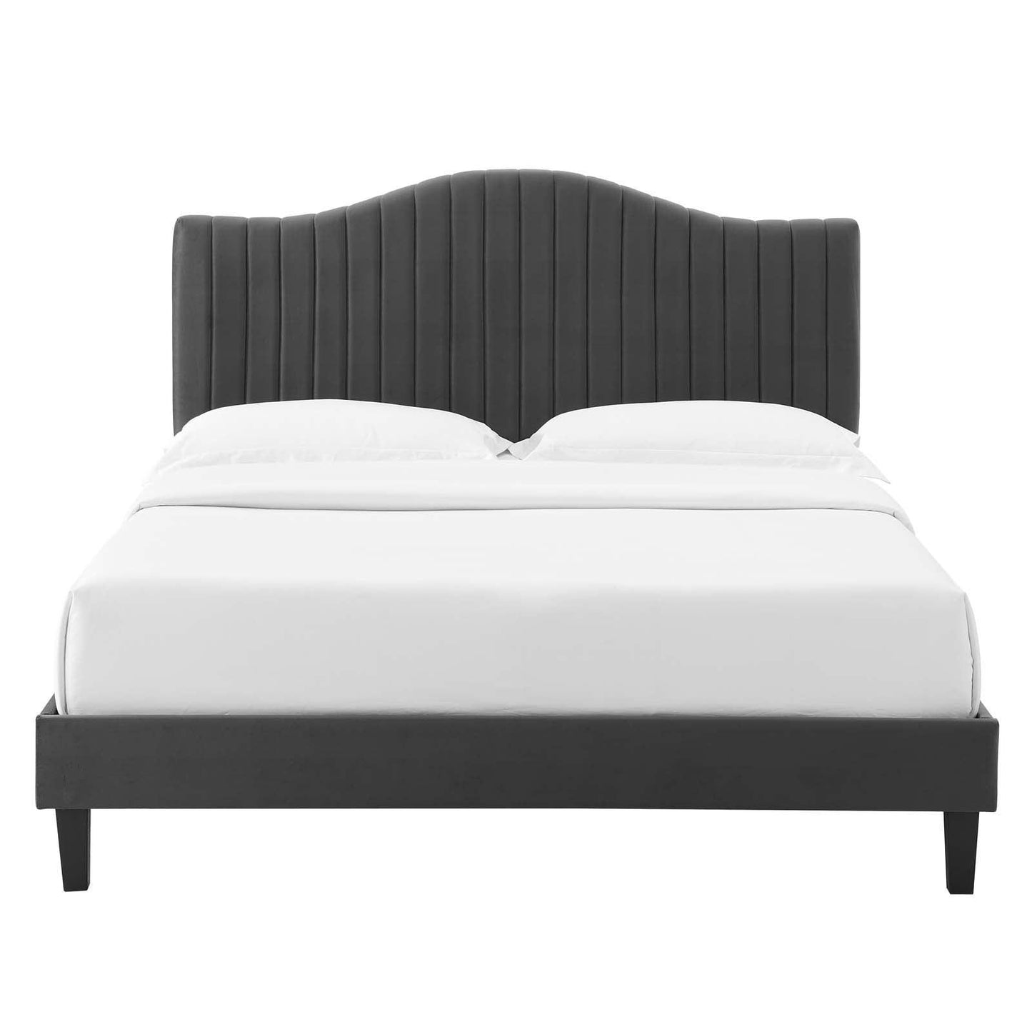 Juniper Channel Tufted Performance Velvet Twin Platform Bed, MOD-6744 FredCo