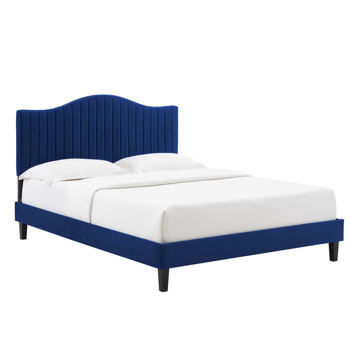 Juniper Channel Tufted Performance Velvet Twin Platform Bed, MOD-6744 FredCo