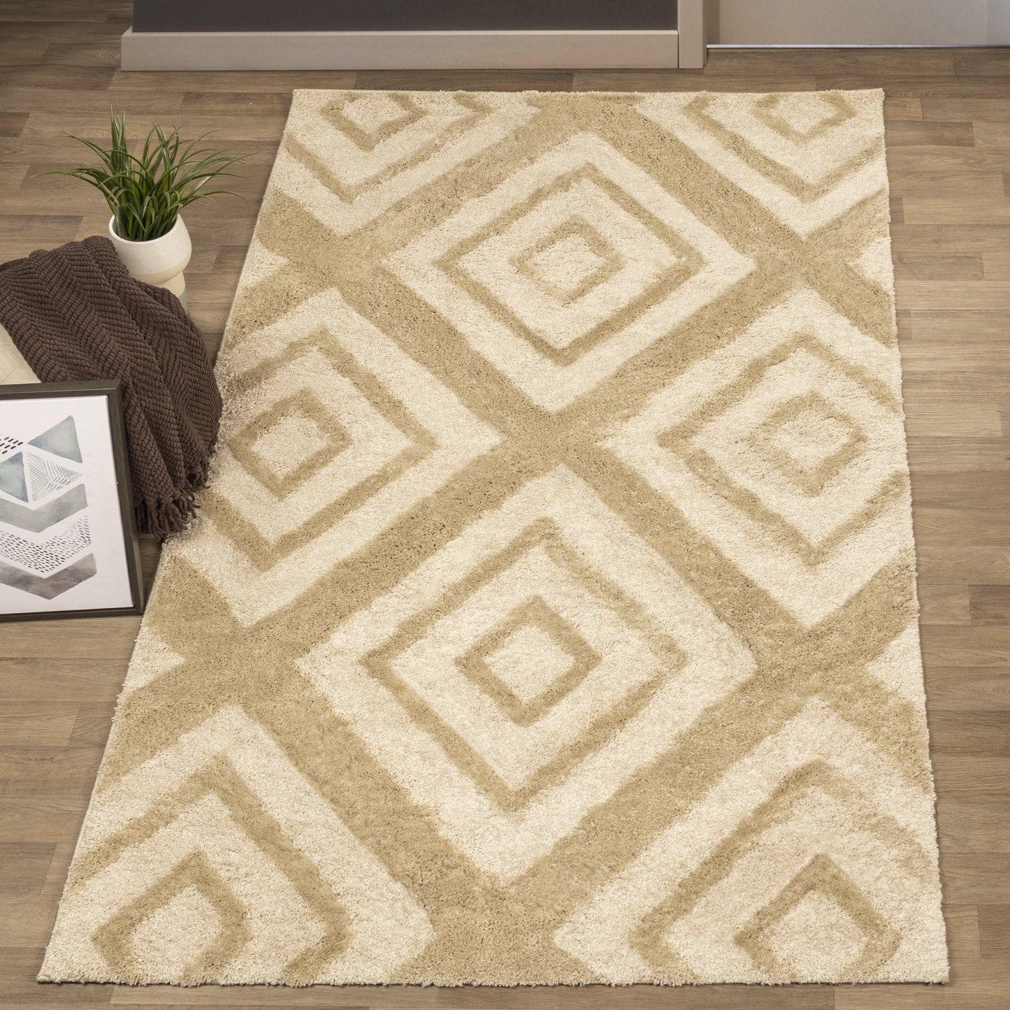 Kenza Rug, Geometric, Diamond Patterned, Transitional FredCo
