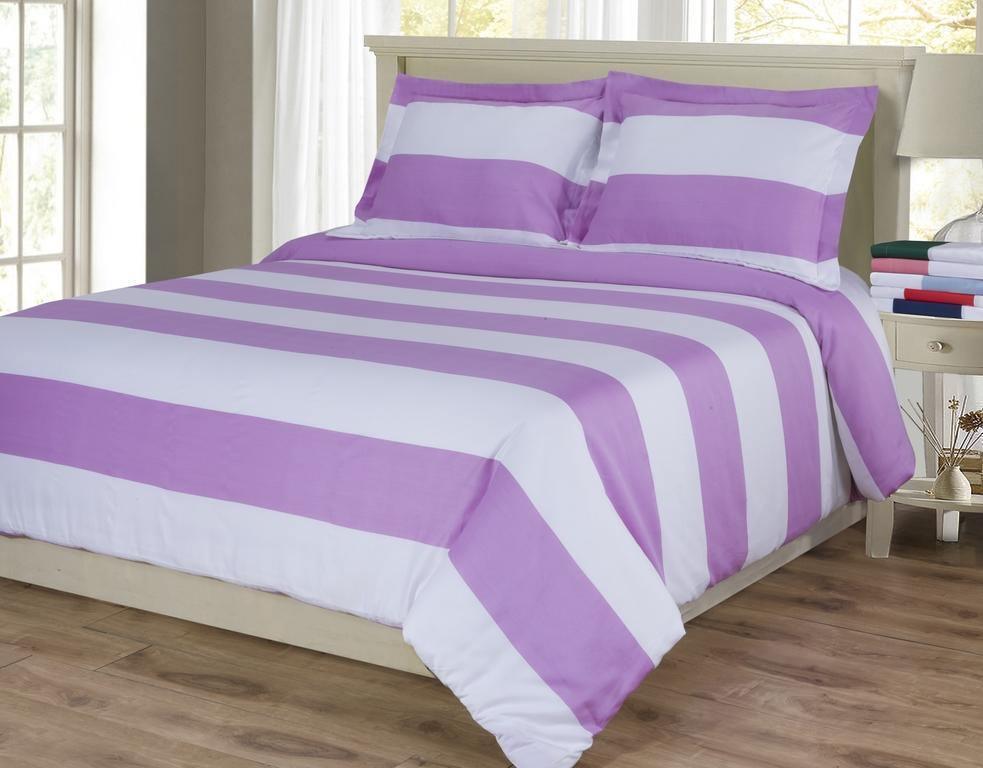 Kids' Cabana Stripe 600-Thread Count Cotton-Blend Duvet Cover Set FredCo