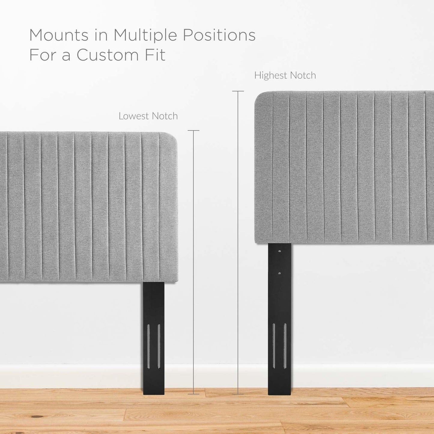 King/California King Modway Milenna Channel Tufted Upholstered Fabric Headboard FredCo