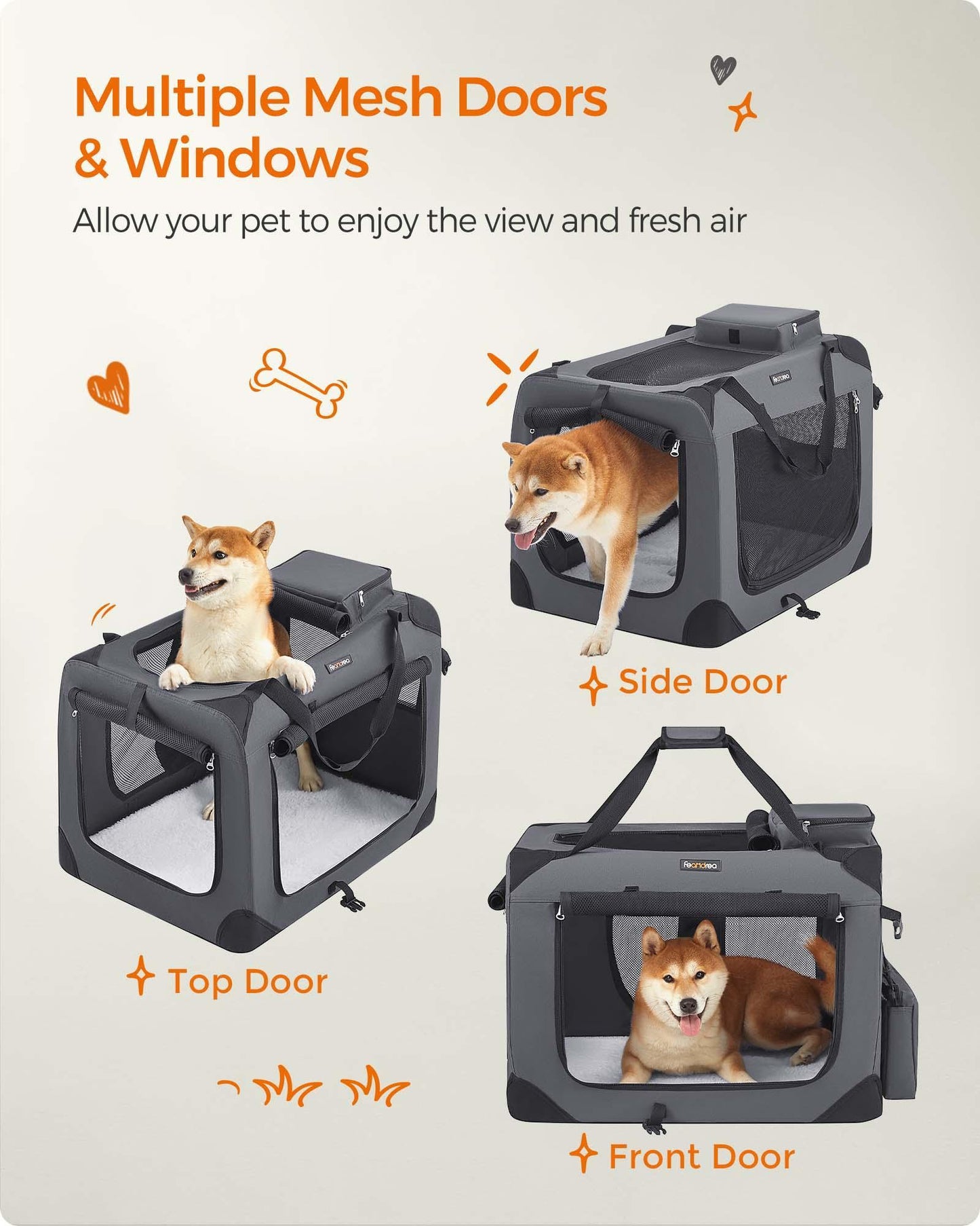 L Dog Crate Gray FredCo
