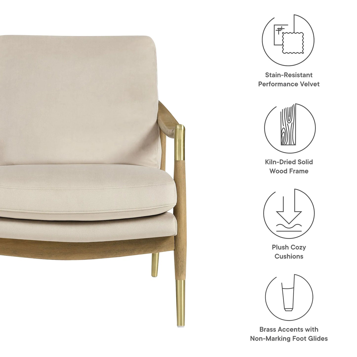 Langford Performance Velvet Accent Armchair by Modway EEI-7056 FredCo