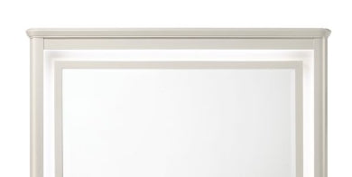 Laveda Pearl White Finish Mirror w/LED FredCo