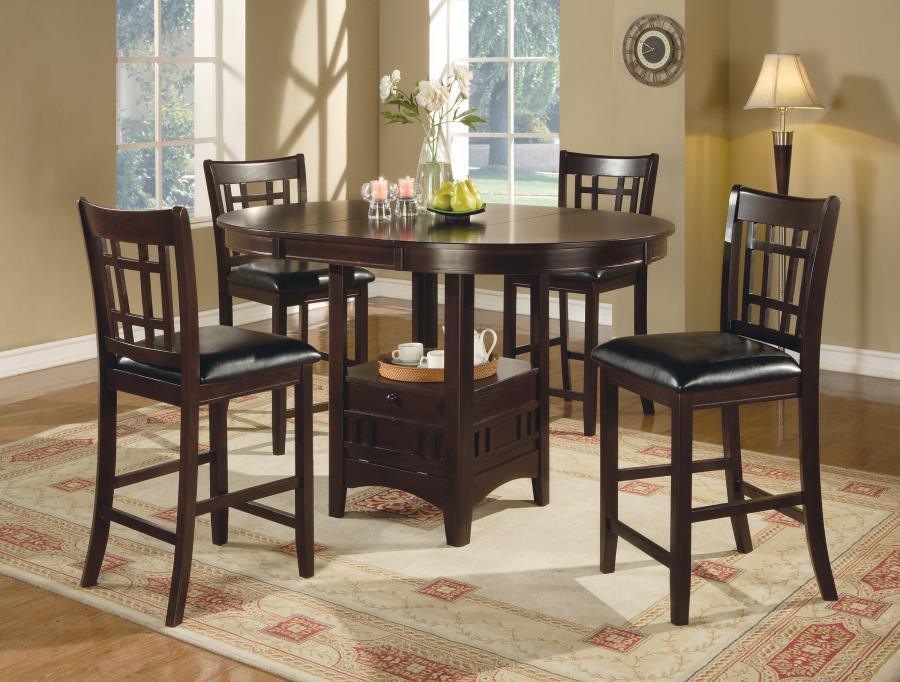 Lavon 5-piece Counter Height Dining Room Set Espresso and Black 102888-S5 Coaster FredCo