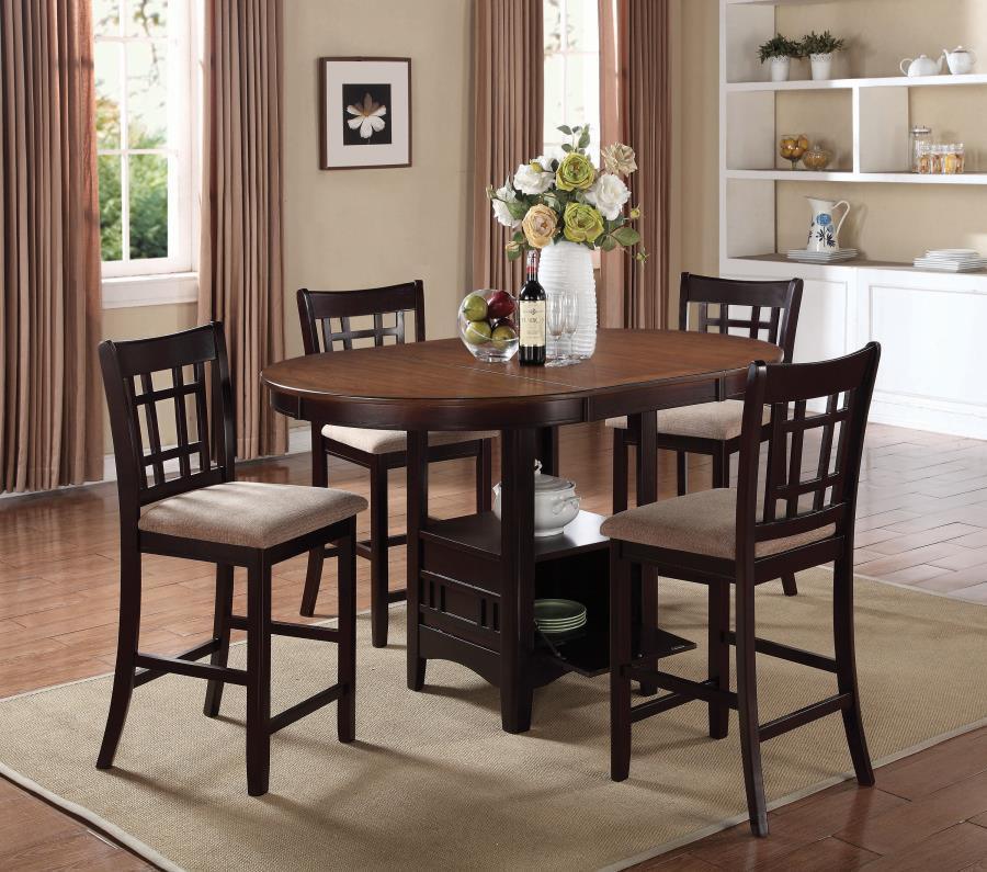 Lavon 5-piece Counter Height Dining Room Set Light Chestnut and Espresso 105278-S5 Coaster FredCo