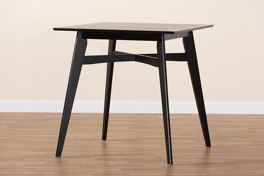Leena Mid-Century Modern Black Finished Wood Counter Height Pub Table FredCo