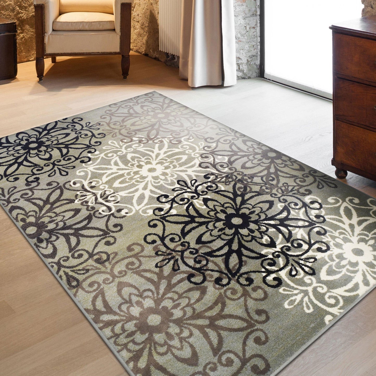 Leigh Vintage Floral Medallion Rug FredCo