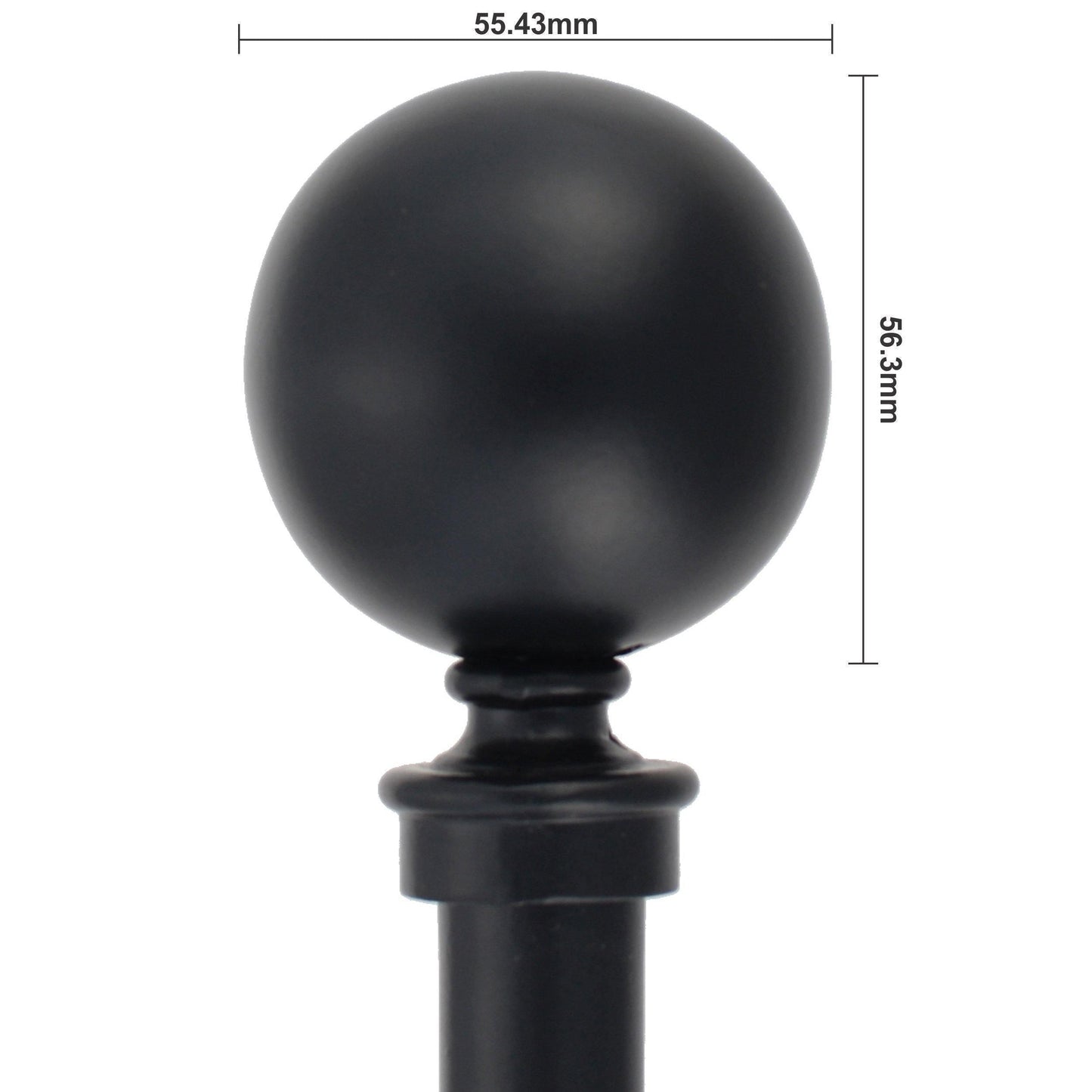 Leron 100% Iron Expandable Window Curtain Rod with Round Ball Finials FredCo
