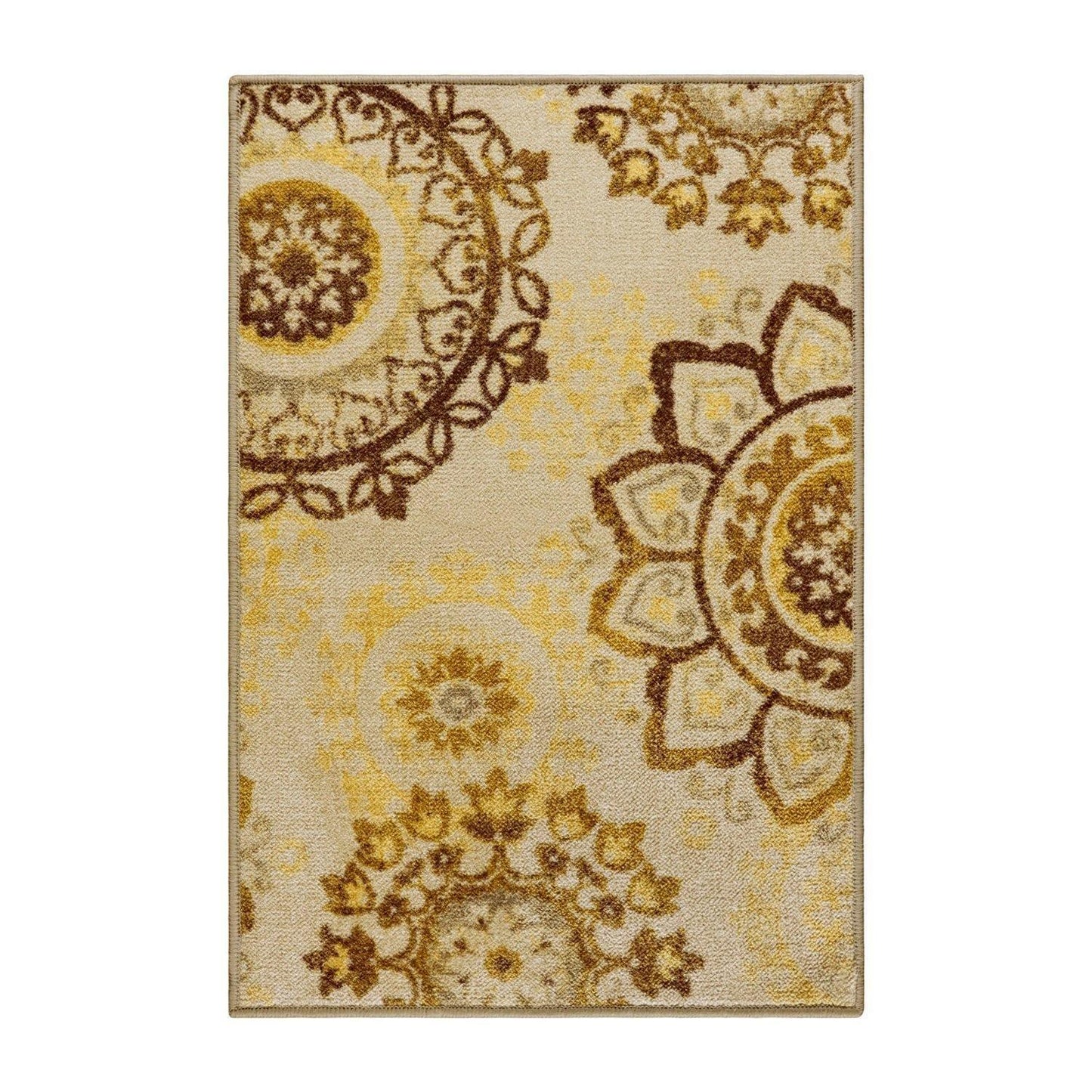 Liena Non-Slip Foldable Traditional Medallion Rug FredCo