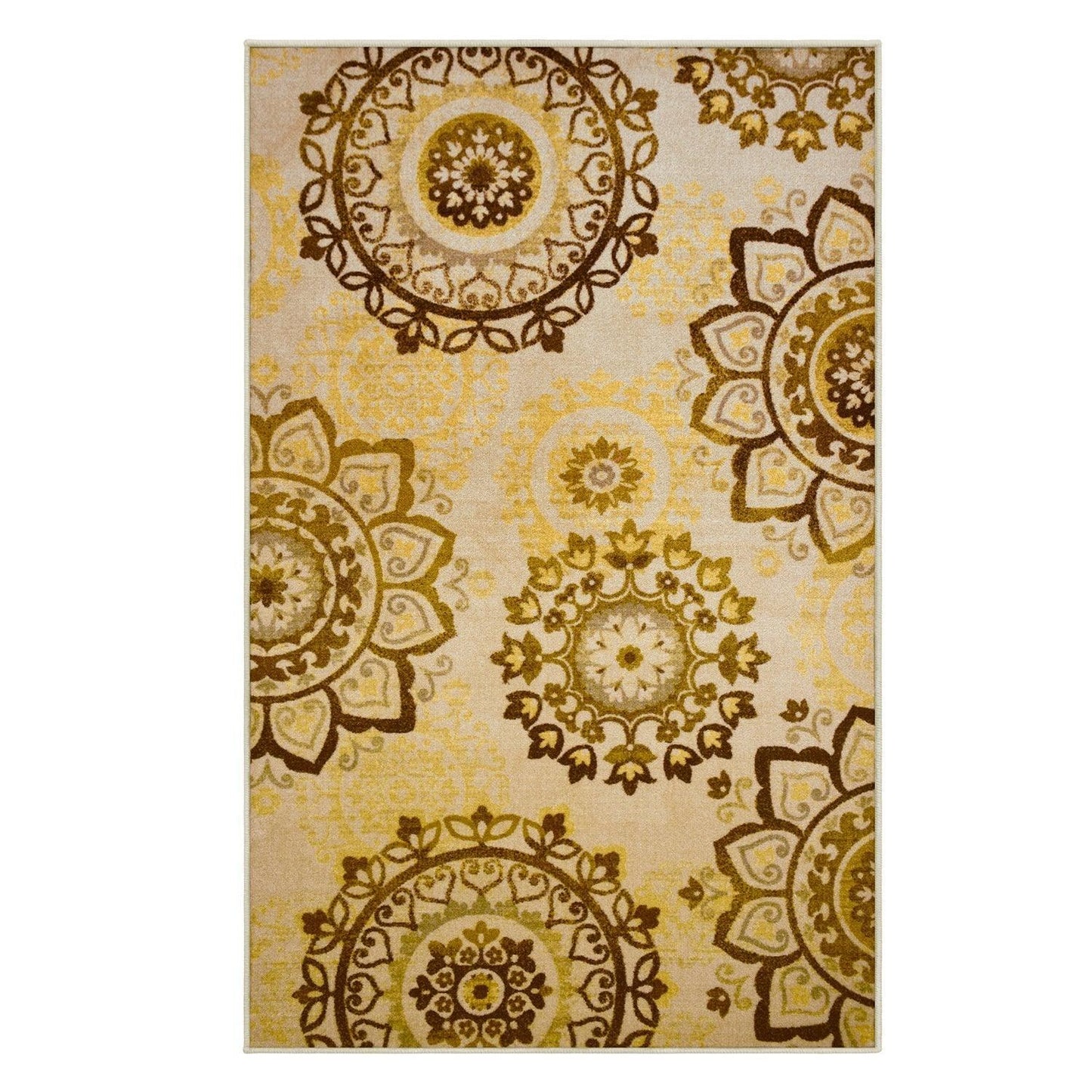 Liena Non-Slip Foldable Traditional Medallion Rug FredCo
