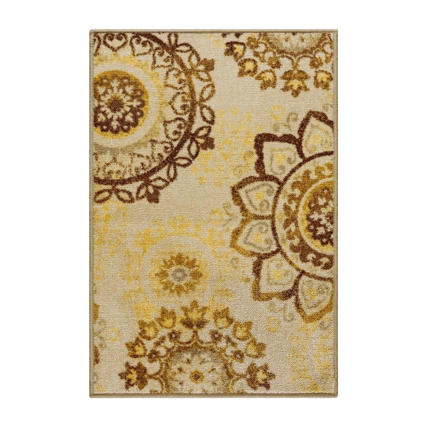 Liena Non-Slip Foldable Traditional Medallion Rug FredCo