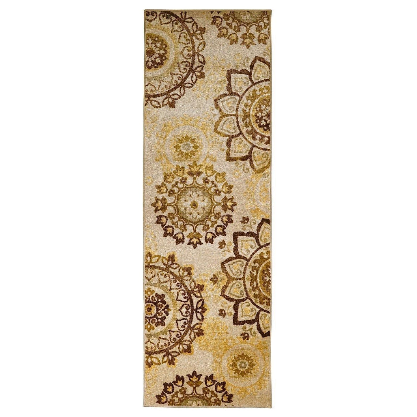 Liena Non-Slip Foldable Traditional Medallion Rug FredCo