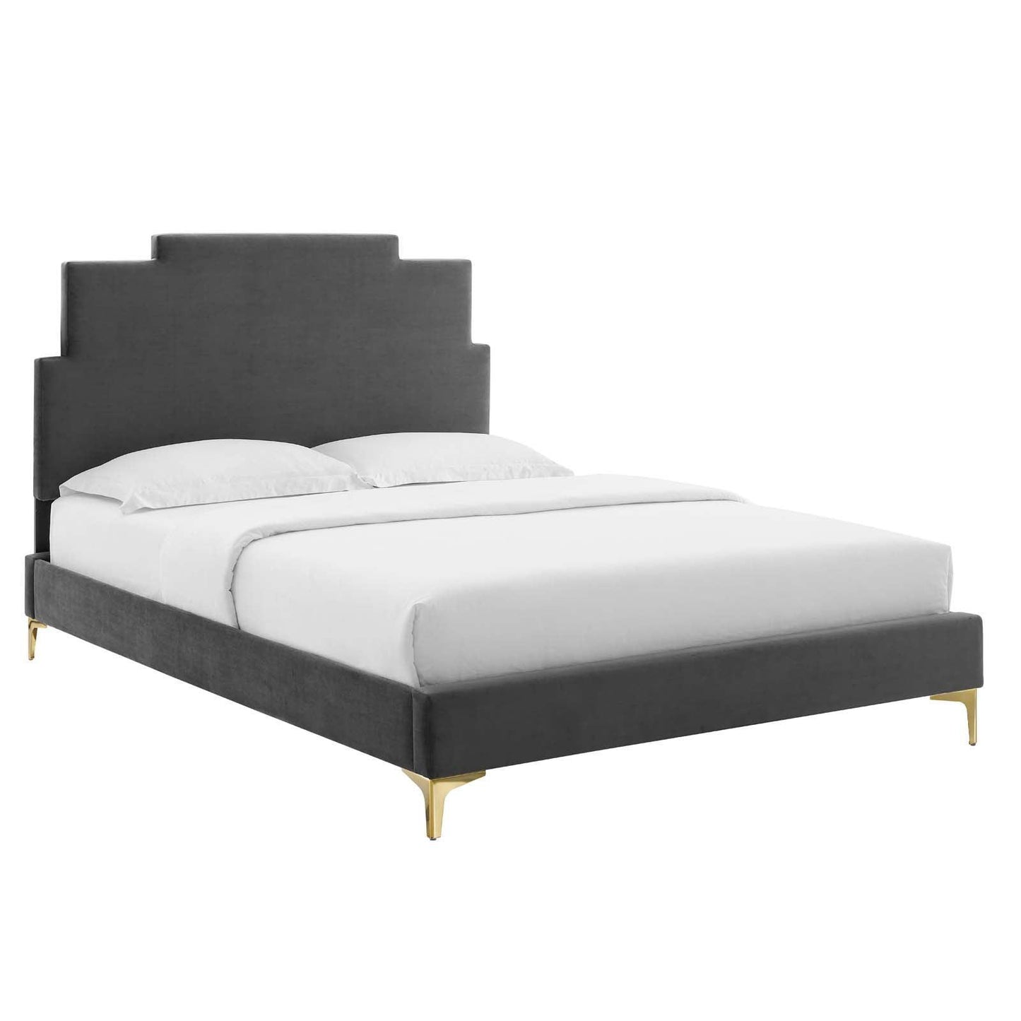 Lindsey Performance Velvet Full Platform Bed, MOD-6901 FredCo