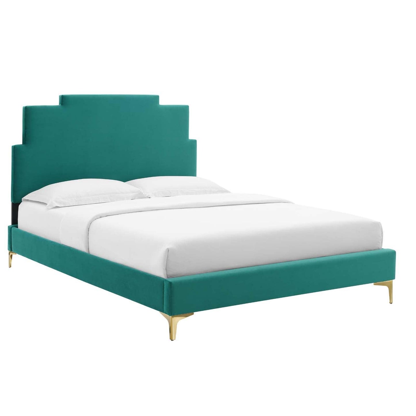 Lindsey Performance Velvet Full Platform Bed, MOD-6901 FredCo