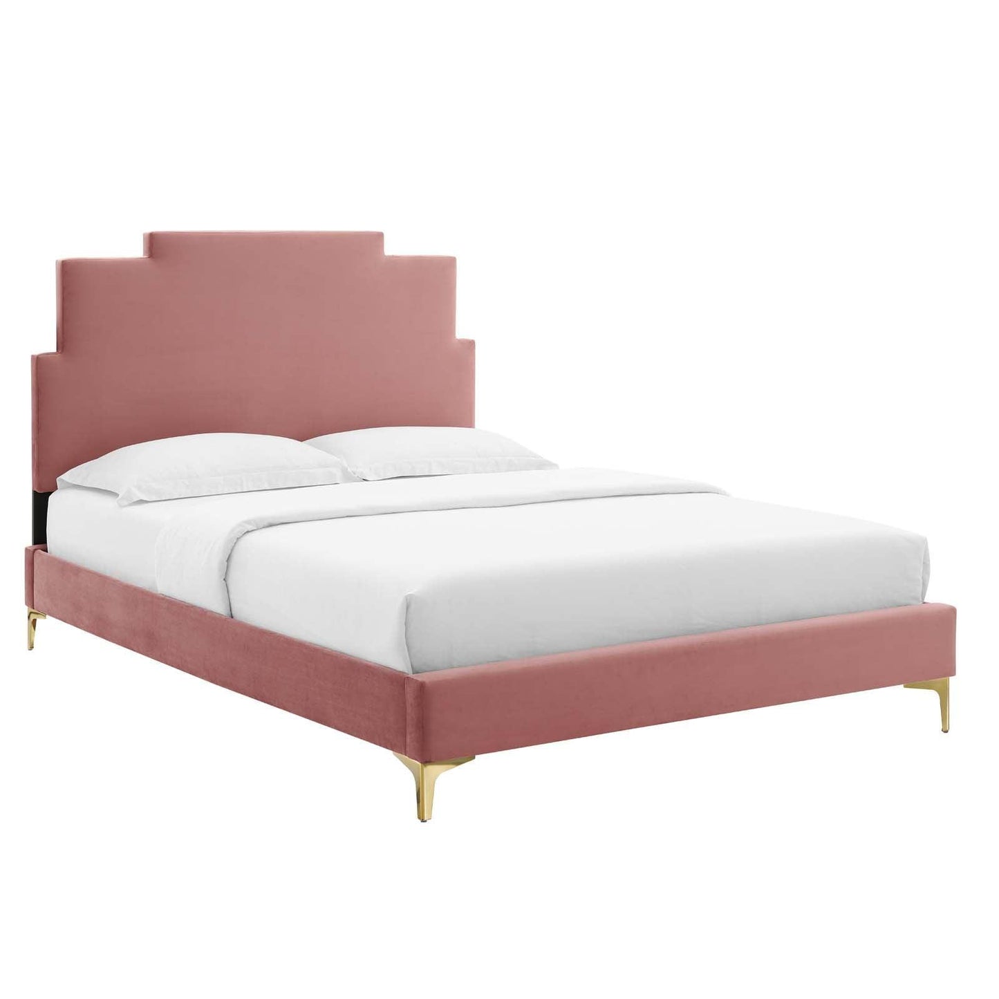Lindsey Performance Velvet Full Platform Bed, MOD-6901 FredCo