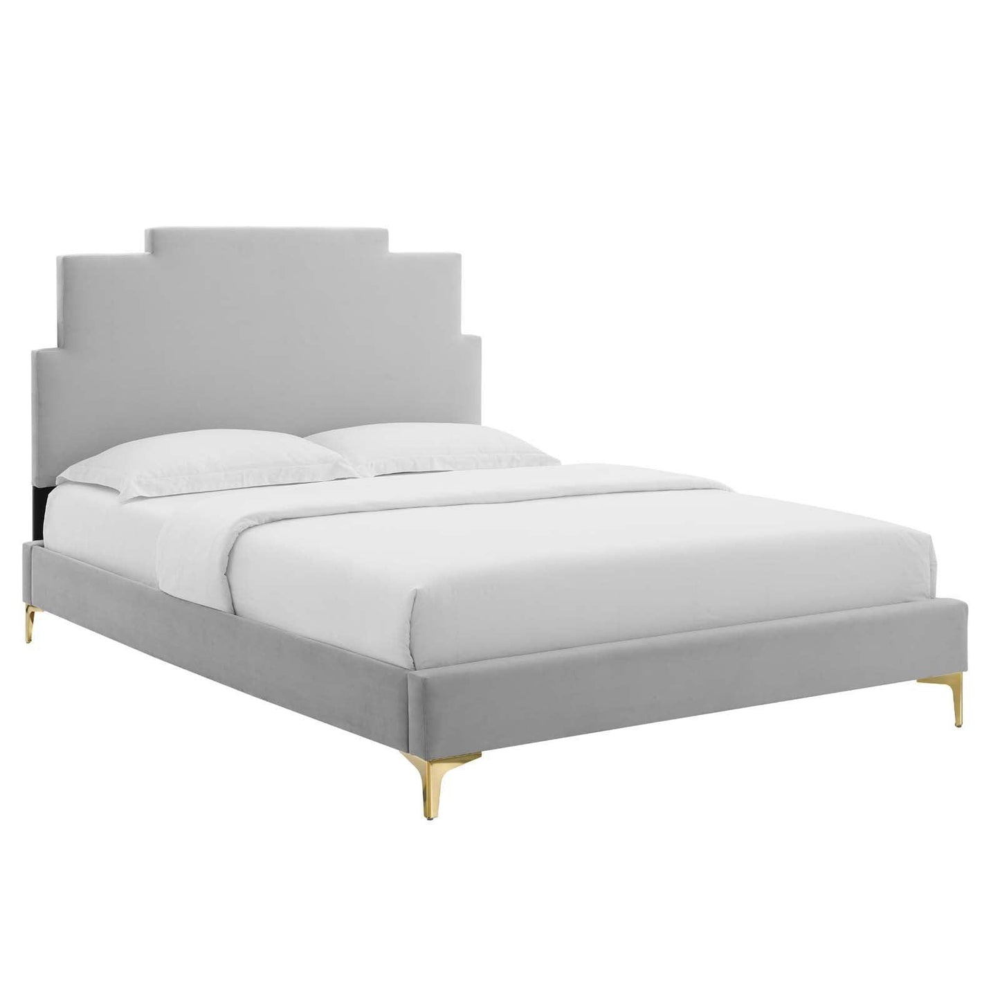 Lindsey Performance Velvet Full Platform Bed, MOD-6901 FredCo