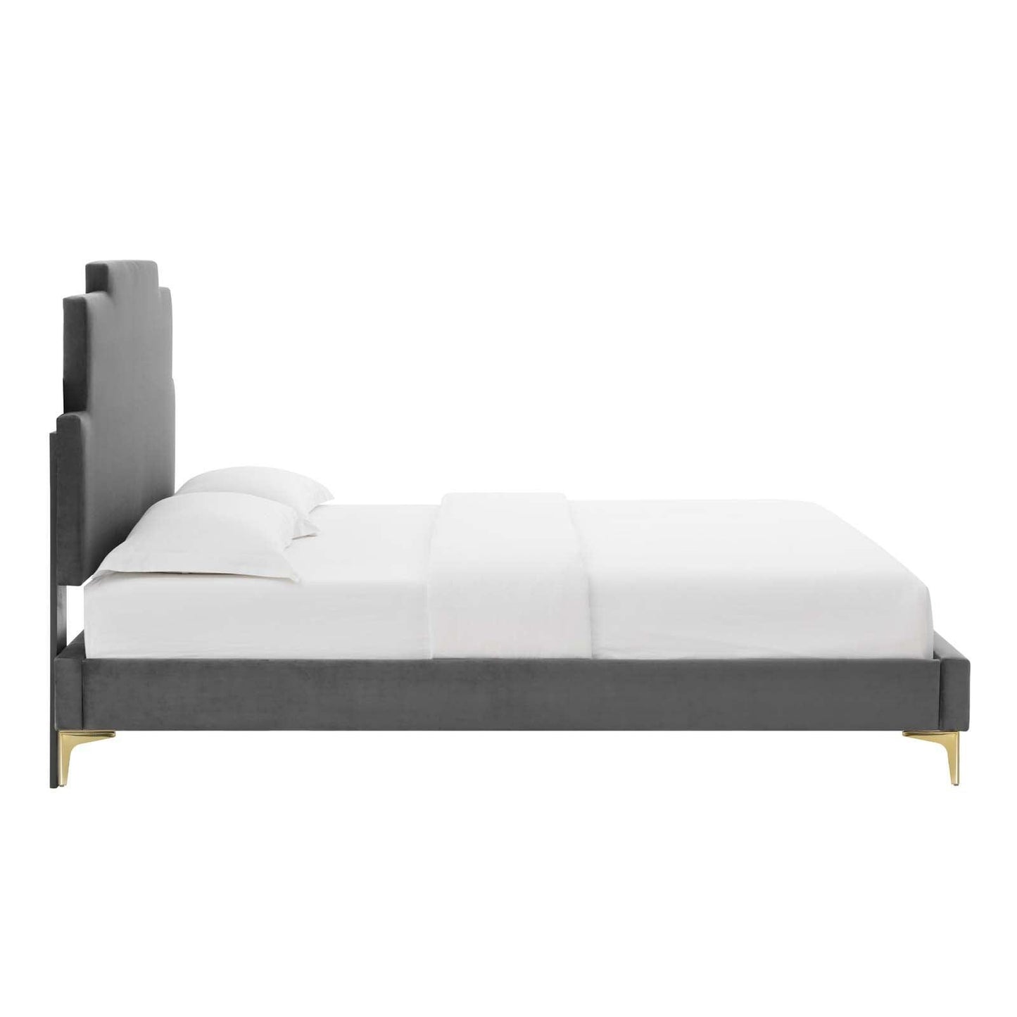 Lindsey Performance Velvet Full Platform Bed, MOD-6901 FredCo