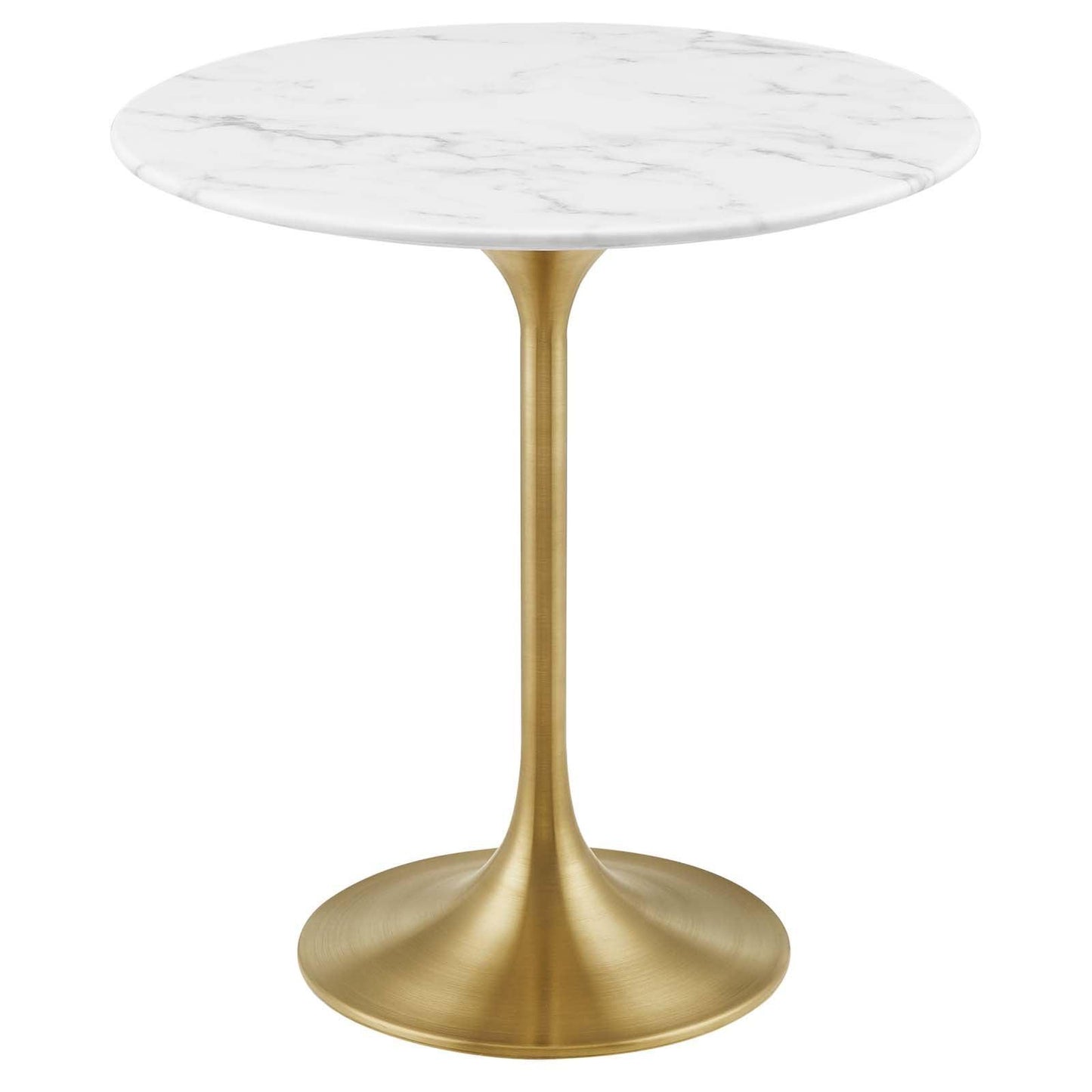 Lippa 20" Round Artificial Marble Side Table, EEI-5685 FredCo