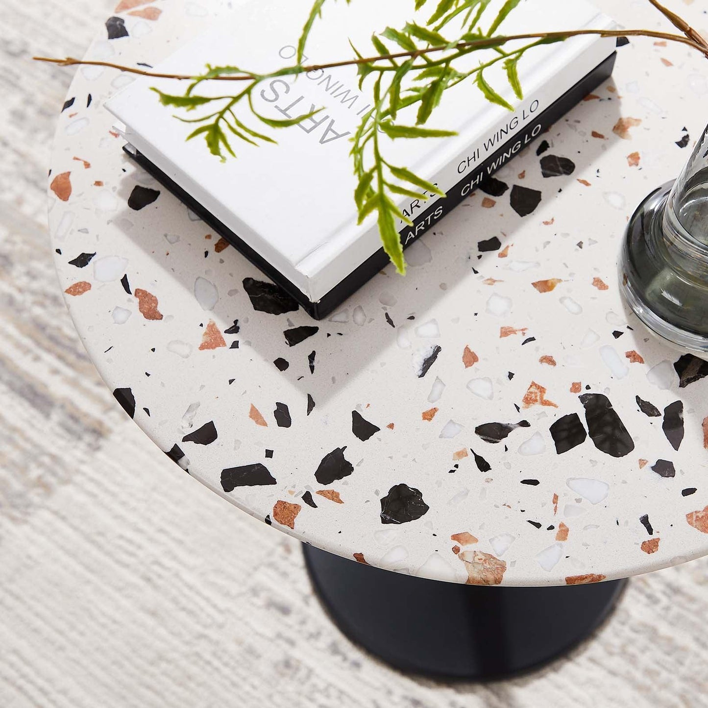 Lippa 20" Round Terrazzo Side Table, EEI-5692 FredCo