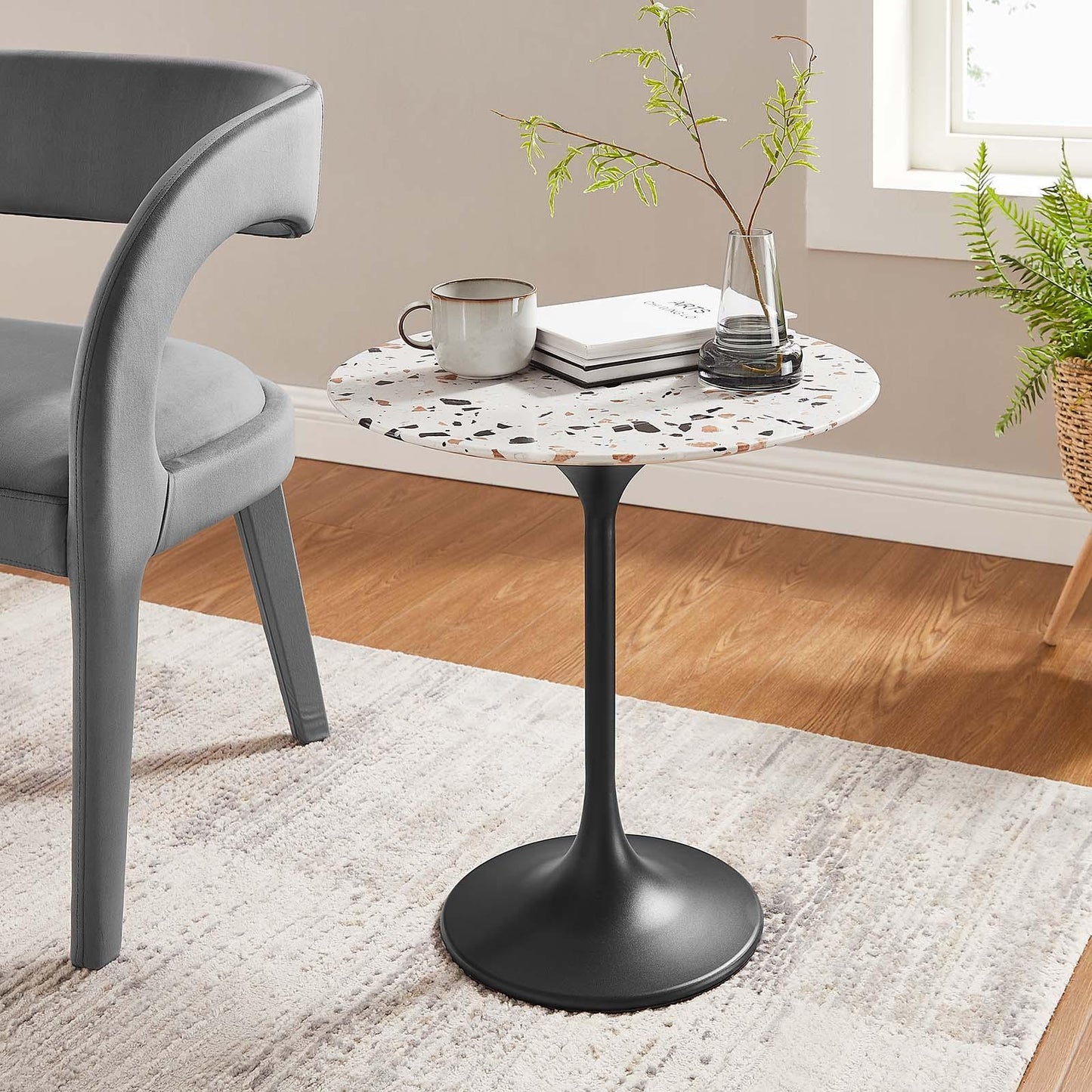 Lippa 20" Round Terrazzo Side Table, EEI-5692 FredCo