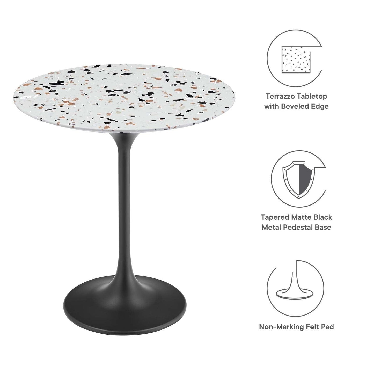 Lippa 20" Round Terrazzo Side Table, EEI-5692 FredCo