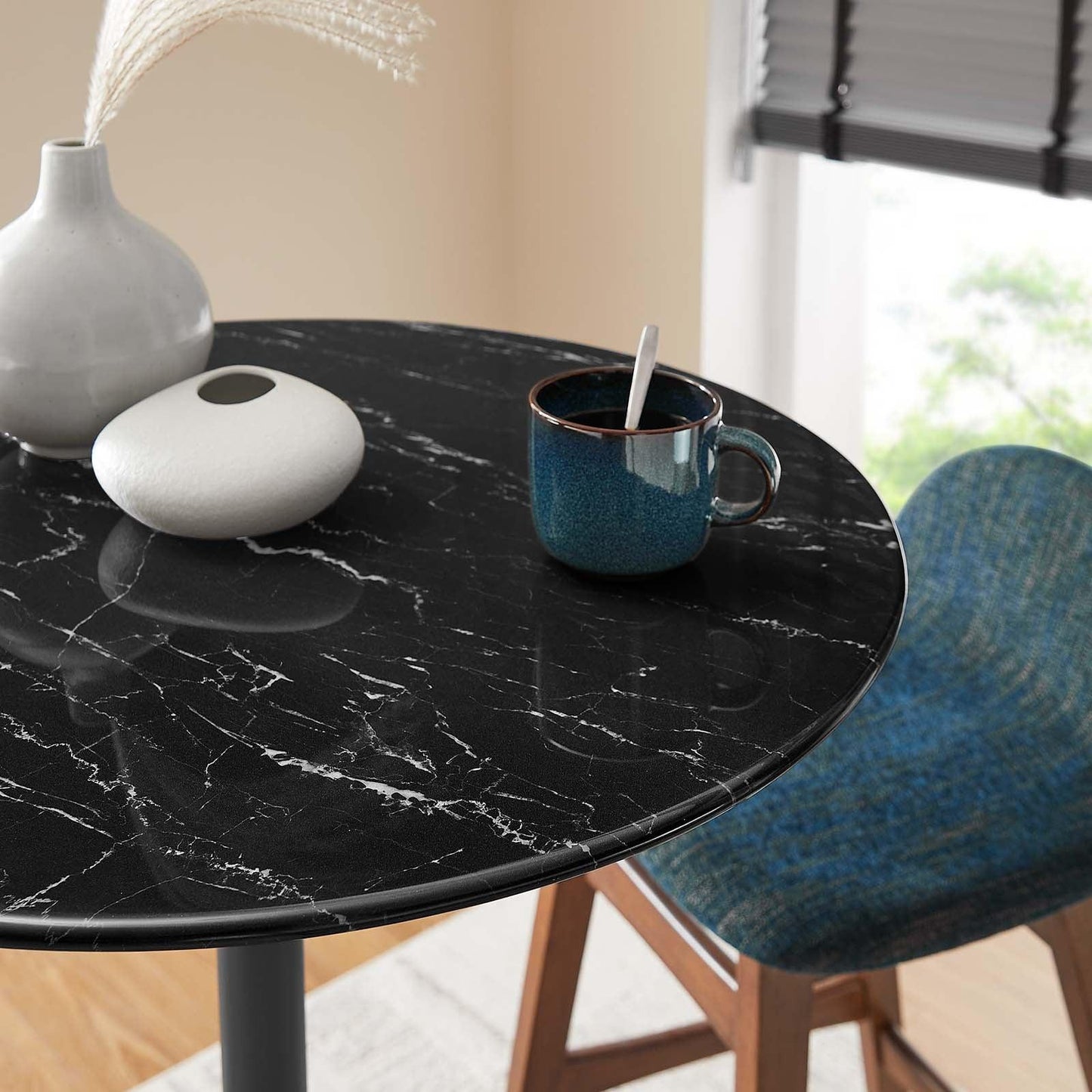 Lippa 28" Round Artificial Marble Bar Table, EEI-4892 FredCo