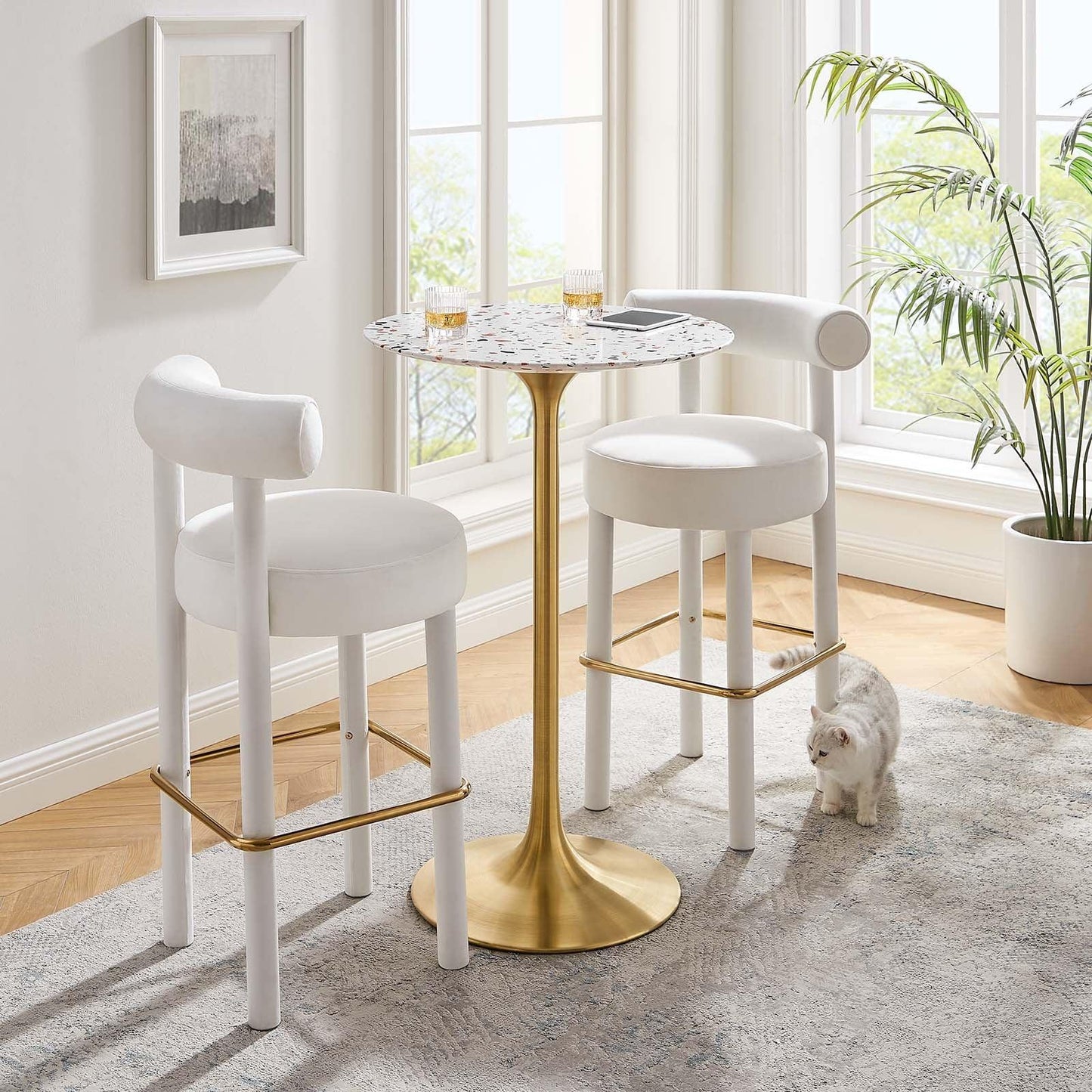 Lippa 28" Round Terrazzo Bar Table, EEI-5708 FredCo