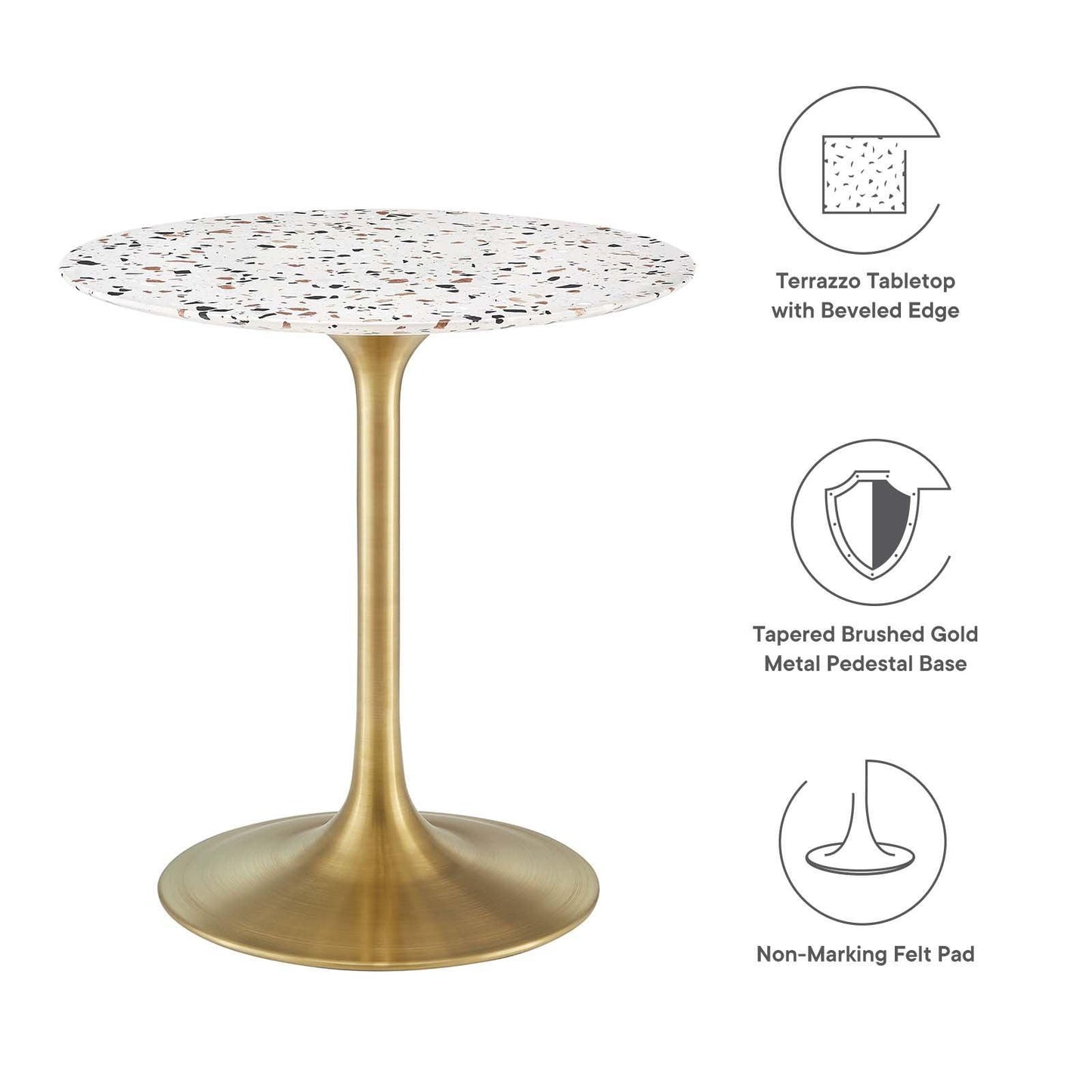Lippa 28" Round Terrazzo Dining Table, EEI-5699 FredCo