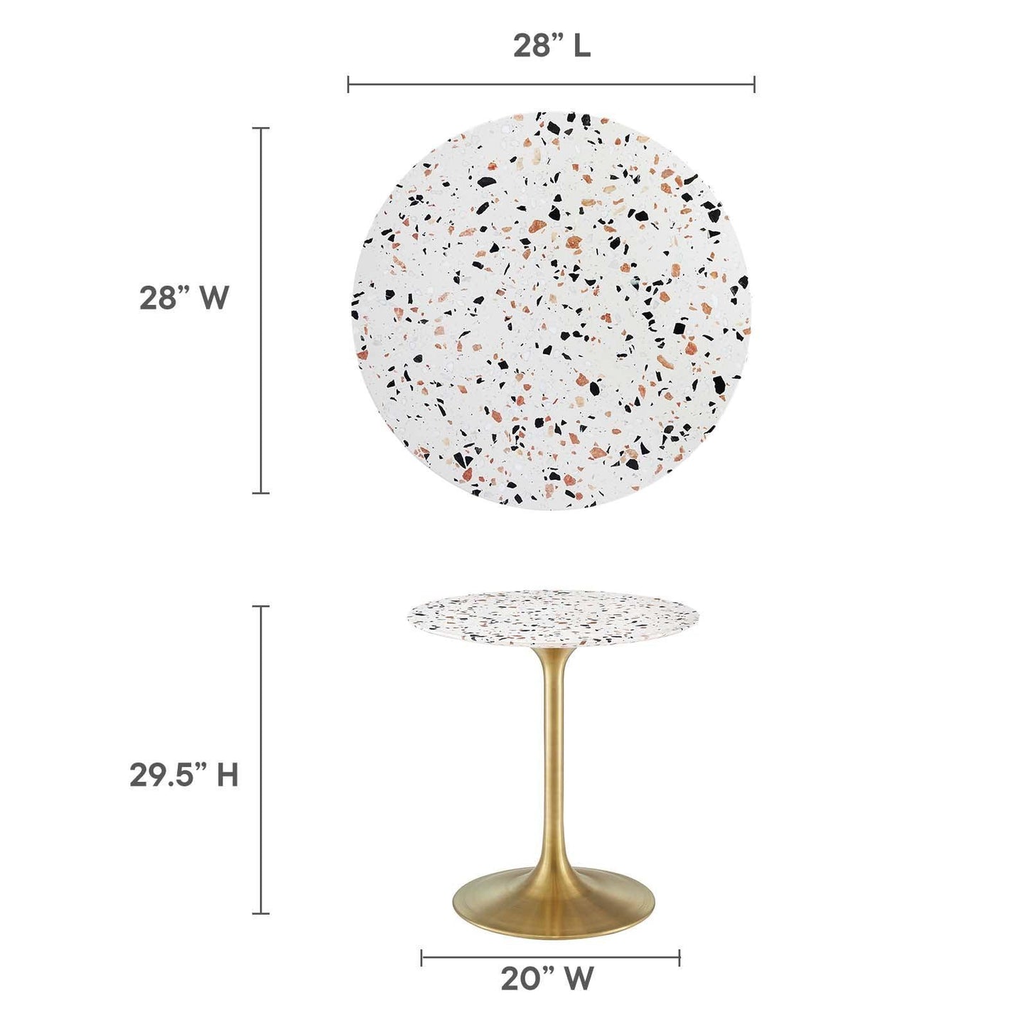 Lippa 28" Round Terrazzo Dining Table, EEI-5699 FredCo