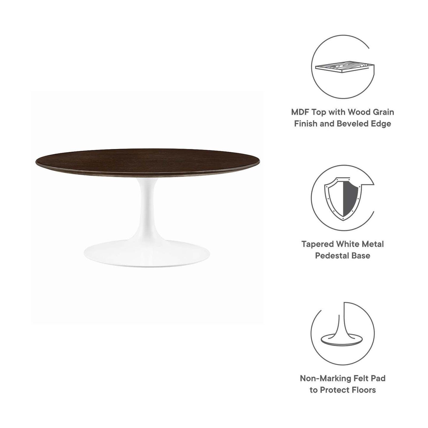Lippa 36" Round Coffee Table, EEI-5187 FredCo