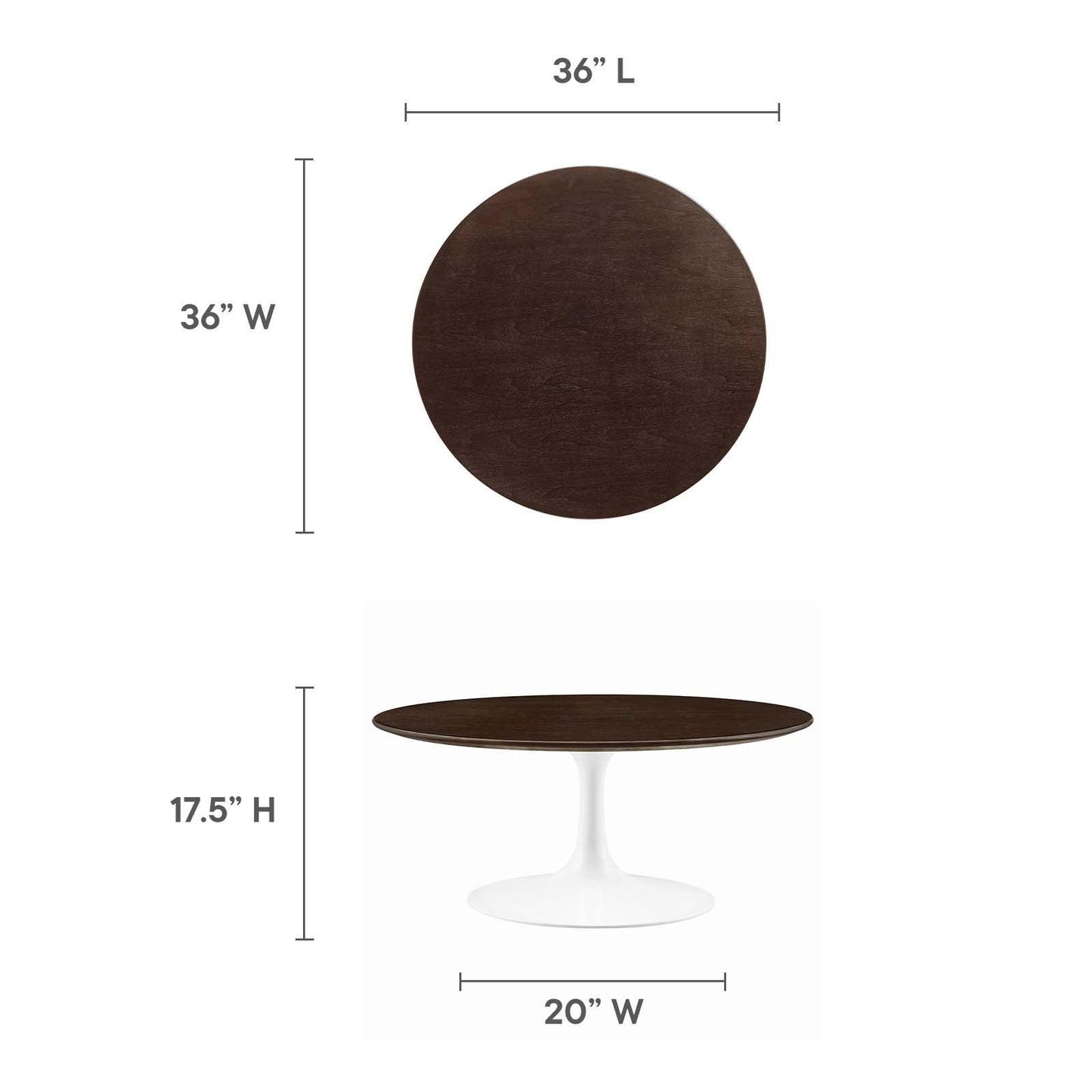 Lippa 36" Round Coffee Table, EEI-5187 FredCo