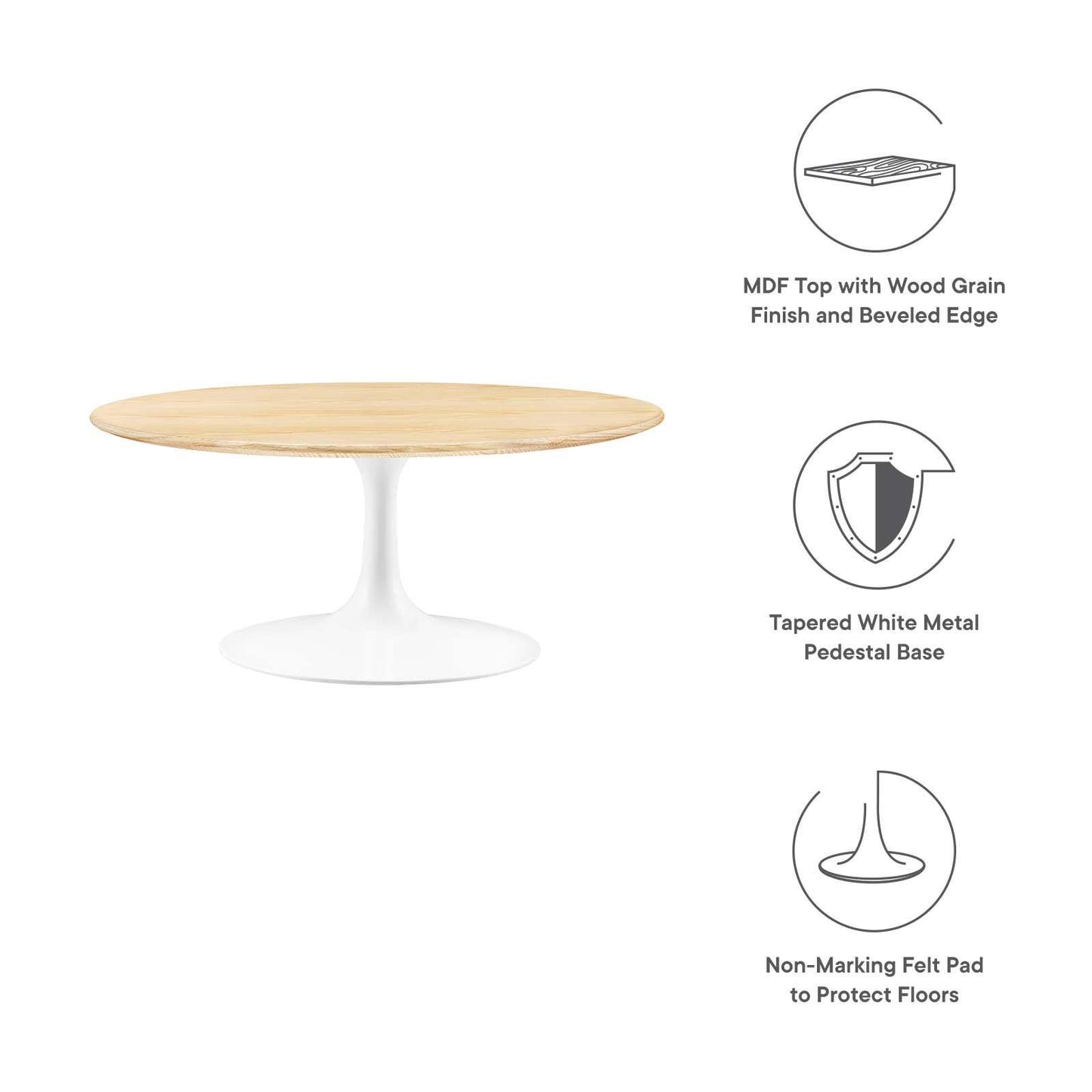 Lippa 36" Round Coffee Table, EEI-5188 FredCo