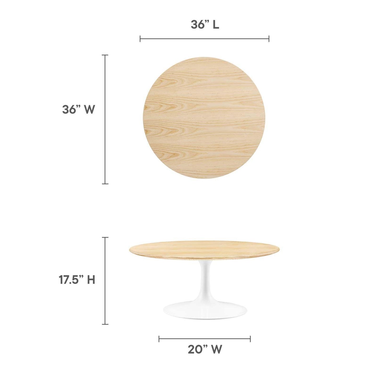 Lippa 36" Round Coffee Table, EEI-5188 FredCo