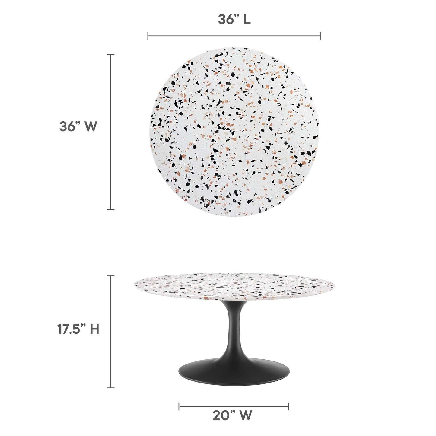 Lippa 36" Round Terrazzo Coffee Table, EEI-5721 FredCo