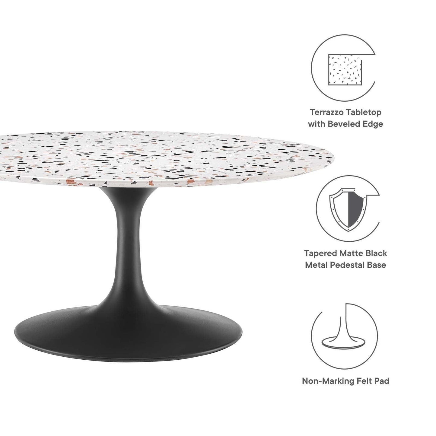 Lippa 36" Round Terrazzo Coffee Table, EEI-5721 FredCo