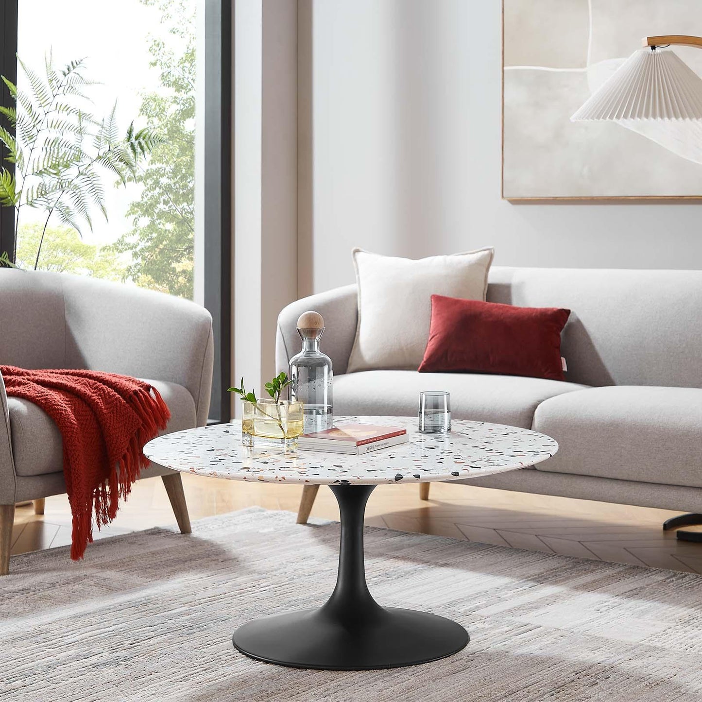 Lippa 36" Round Terrazzo Coffee Table, EEI-5721 FredCo