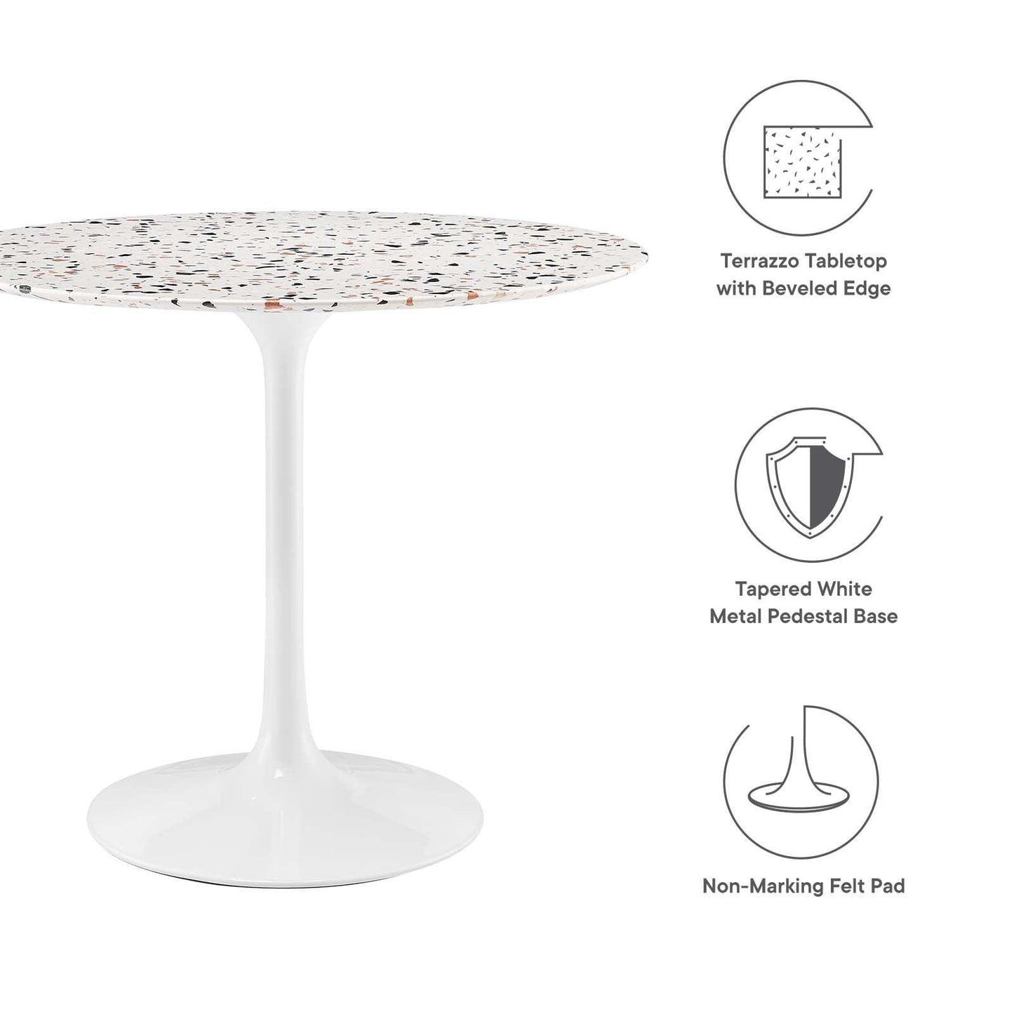 Lippa 36" Round Terrazzo Dining Table, EEI-5713 FredCo