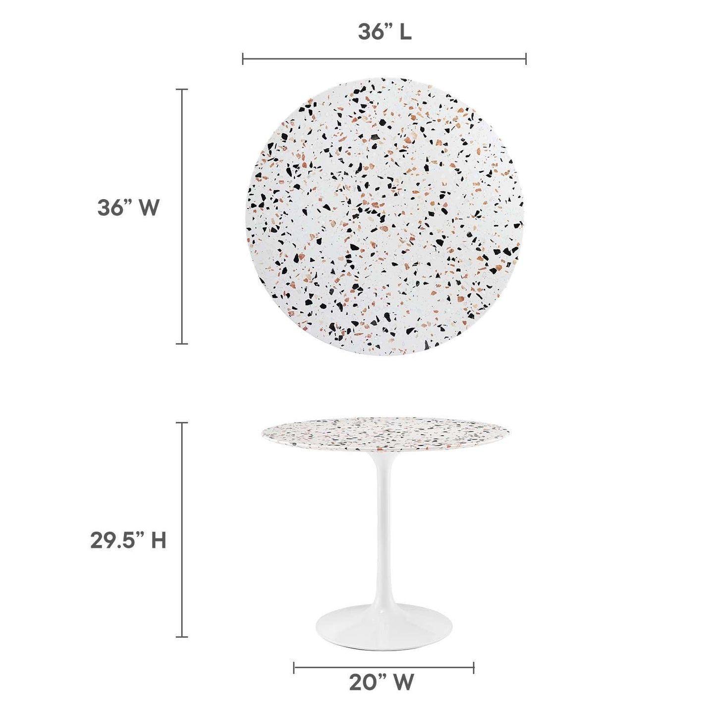 Lippa 36" Round Terrazzo Dining Table, EEI-5713 FredCo
